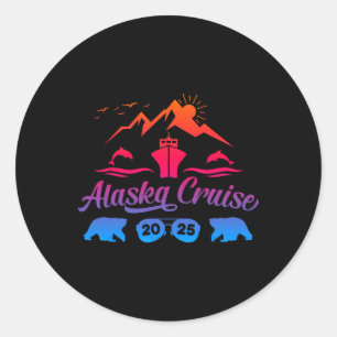 Alaska Cruise 2025 Family Summer Vacation Travel M Classic Round Sticker