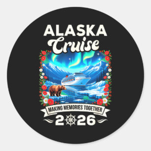 Alaska cruise 2026 matching family and friends classic round sticker