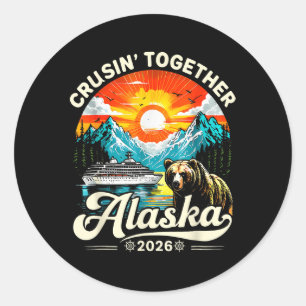 Alaska Cruise 2026 Matching Family Friends Group A Classic Round Sticker