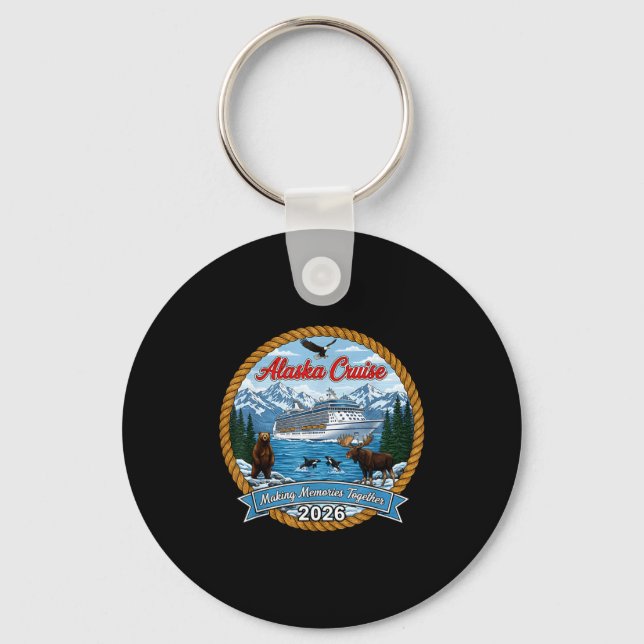 Alaska Cruise 2026 Matching Friends And Family Gro Keychain (Front)