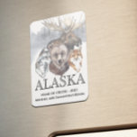 Alaska Cruise Cruising Animals Bear Wolf Moose Magnet<br><div class="desc">This design may be personalized in the area provided by changing the photo and/or text. Or it can be customized by clicking Personalize this Template and then choosing the click to customize further option and delete or change the colour of the background, add text, change the text colour or style,...</div>