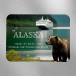 Alaska Cruise Cruising Bear Personalized  Magnet<br><div class="desc">This design may be personalized in the area provided by changing the photo and/or text. Or it can be customized by clicking Personalize this Template and then choosing the click to customize further option and delete or change the colour of the background, add text, change the text colour or style,...</div>
