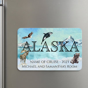 Alaska Cruise Cruising Custom Bear Moose Large Magnet