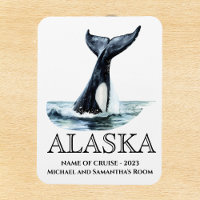 Alaska Cruise Cruising Orca tail Watercolor 
