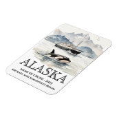 Alaska Cruise Cruising Orca Watercolor  Magnet (Left Side)