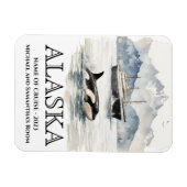 Alaska Cruise Cruising Orca Watercolor  Magnet (Horizontal)