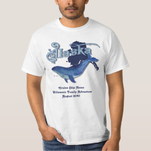 Alaska Cruise Family Vacation Whale Monogram T-Shirt