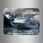 Alaska cruise Ship on Ocean Personalized  Magnet<br><div class="desc">This design may be personalized in the area provided by changing the photo and/or text. Or it can be customized by clicking Personalize this Template and then choosing the click to customize further option and delete or change the colour of the background, add text, change the text colour or style,...</div>