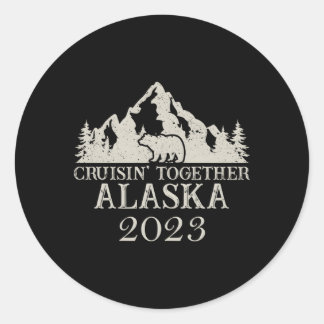 Alaska Cruising Together 2023 Family Reunion Cruis Classic Round Sticker