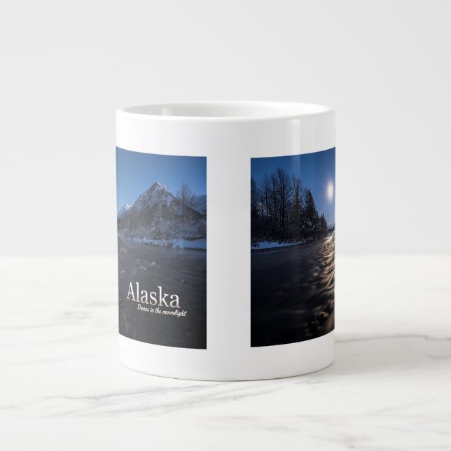 Alaska Dance In The Moonlight Large Coffee Mug (Front)