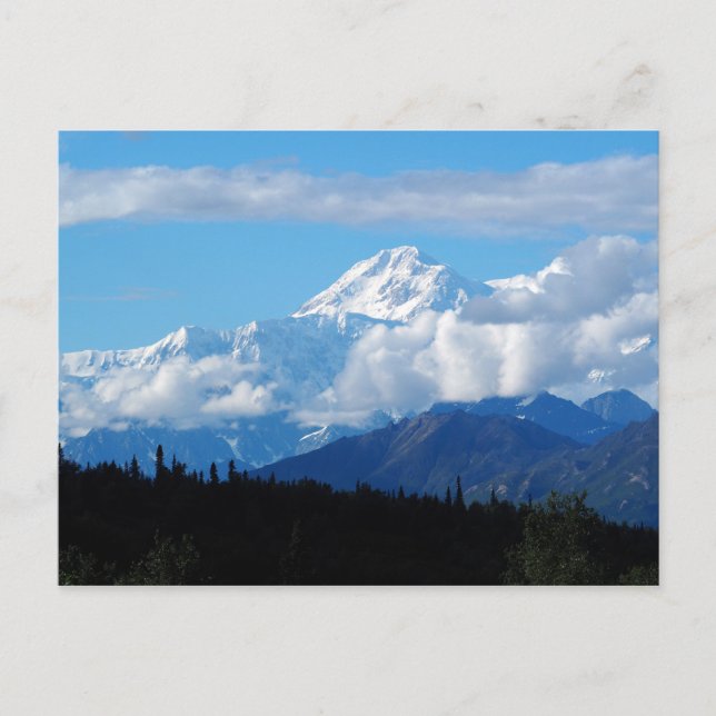 Alaska Denali Mountain Landscape Photo Postcard (Front)