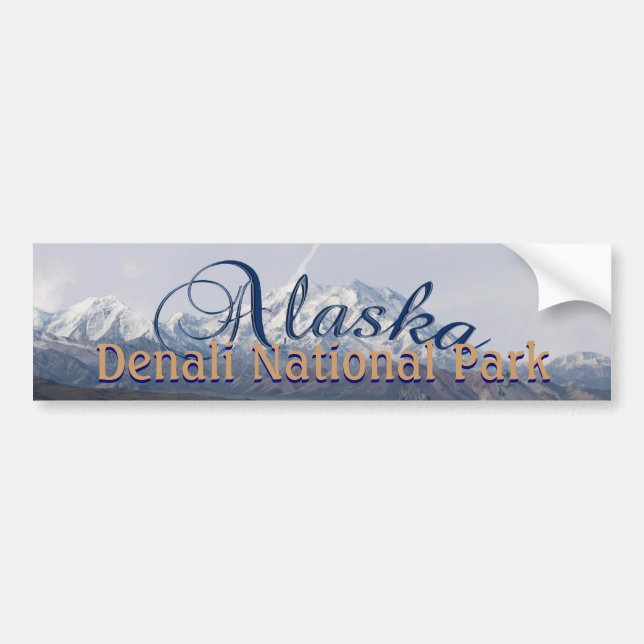 Alaska Denali National Park Mount McKinley Bumper Sticker (Front)