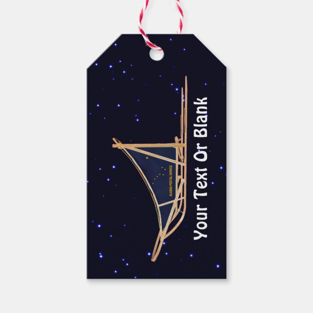 Alaska Dog Sled Mail Gift Tags (Front)