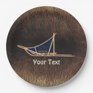 Alaska Dog Sled Mail Paper Plate