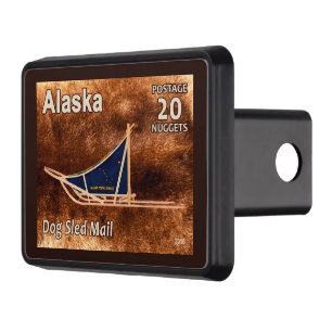 Alaska Dog Sled Mail Postage Stamp Trailer Hitch Cover