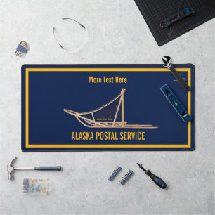 Alaska Dog Sled Postal Carrier Desk Mat