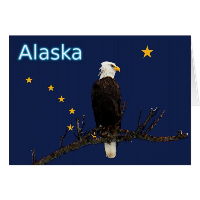 Alaska Eagle And Flag (Front Horizontal)