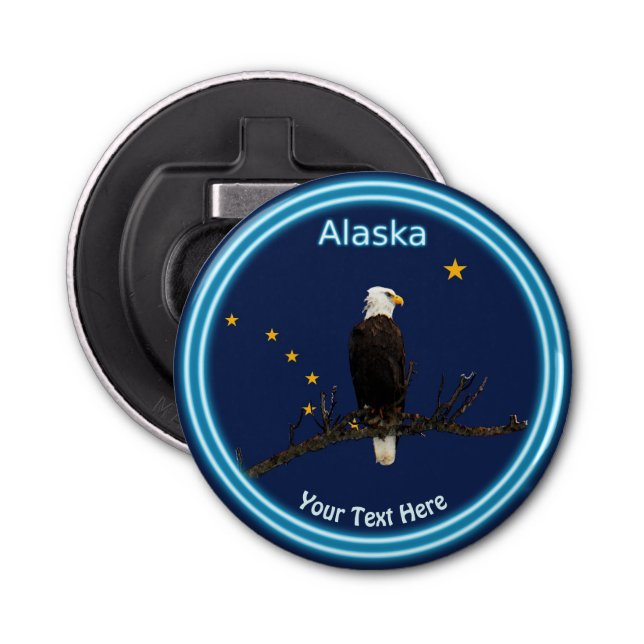 Alaska Eagle And Flag Bottle Opener (Front)