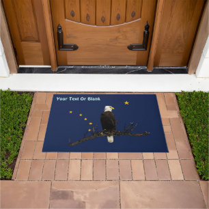 Alaska Eagle And Flag Doormat