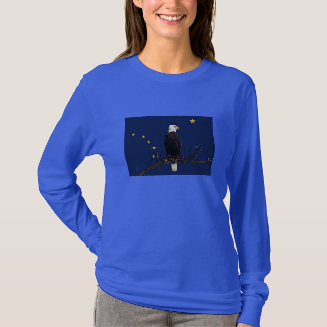 Alaska Eagle And Flag T-Shirt (Front)