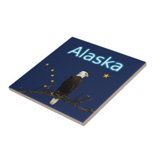 Alaska Eagle And Flag Tile