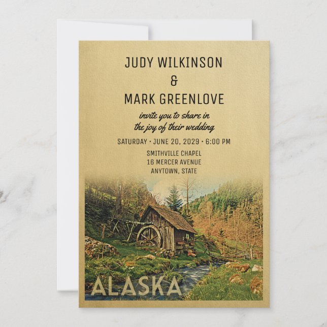 Alaska Faire-part de mariage Russe Cabine Mill Woo (Devant)