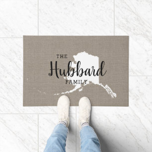 Alaska Family Monogram State Doormat