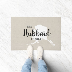 Alaska Family Monogram State Doormat