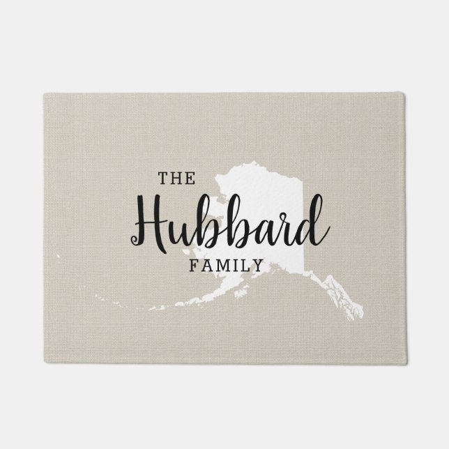 Alaska Family Monogram State Doormat (Front)