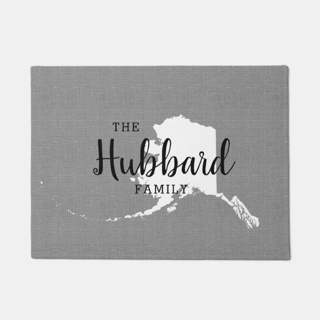 Alaska Family Monogram State Doormat (Front)