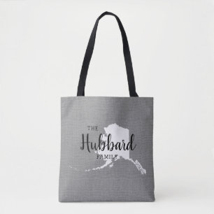 Alaska Family Monogram State Tote Bag