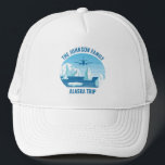 Alaska Family Vacation Personalized Glacier Trucker Hat<br><div class="desc">Cool custom Alaska vacation hats for your family trip with glacier and ocean design and your personalized name. Icebergs float in the sea under a blue airplane on this keepsake souvenir of your arctic exploration of ice caps in the Pacific ocean.</div>