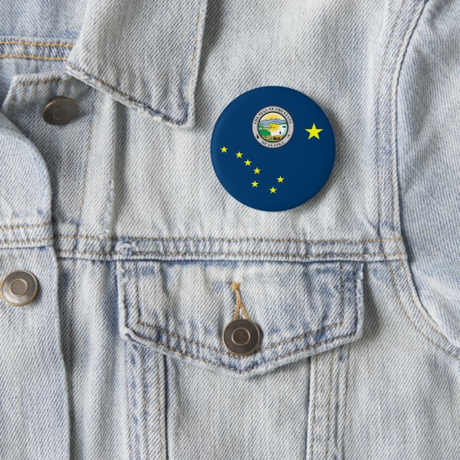 Alaska flag 2 inch round button (In Situ)