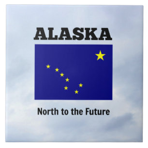 Alaska flag and slogan tile