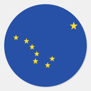ALASKA FLAG CLASSIC ROUND STICKER