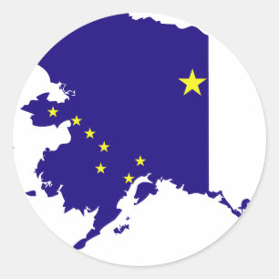 Alaska Flag Map Classic Round Sticker