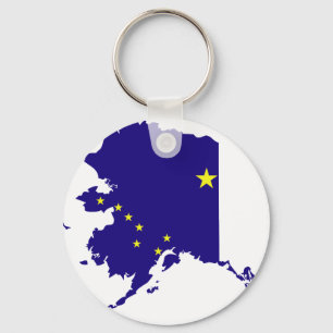 Alaska Flag Map Keychain