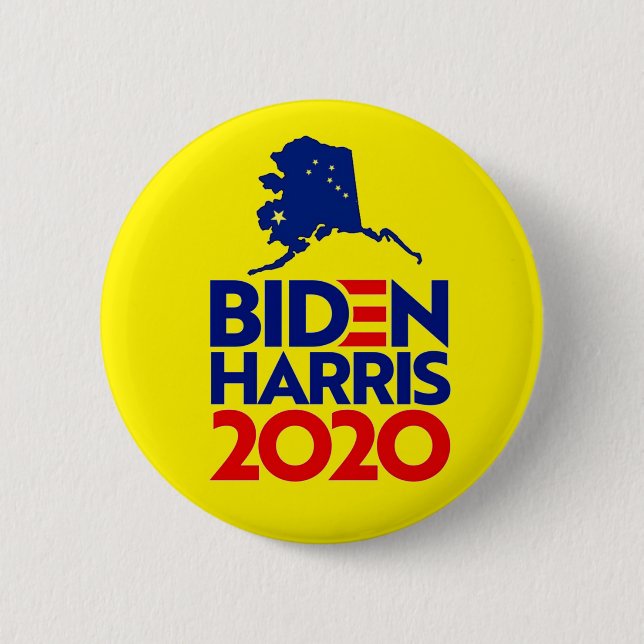 Alaska for Biden Harris 2020 2 Inch Round Button (Front)