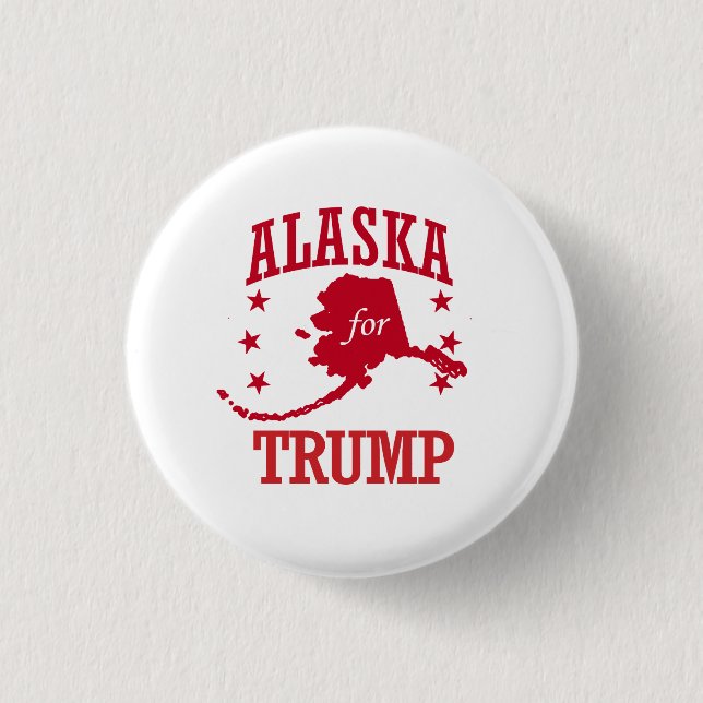 ALASKA FOR DONALD TRUMP 1 INCH ROUND BUTTON (Front)