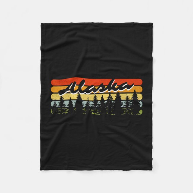 Alaska Forest Sunset Trees Cabin Theme Vacation So Fleece Blanket (Front)