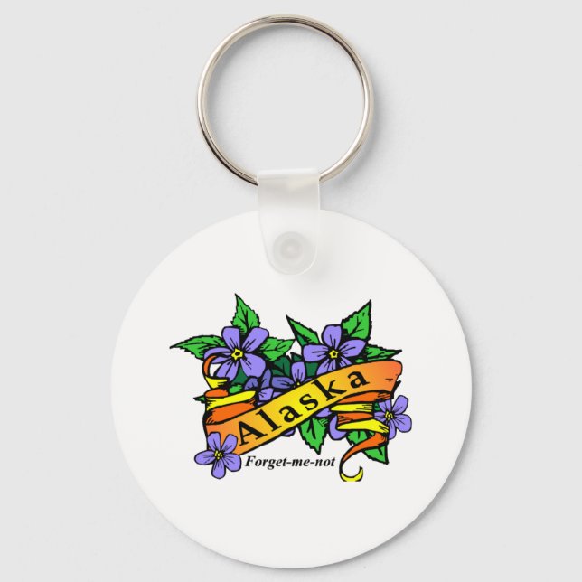 Alaska Forget Me Not Keychain (Front)