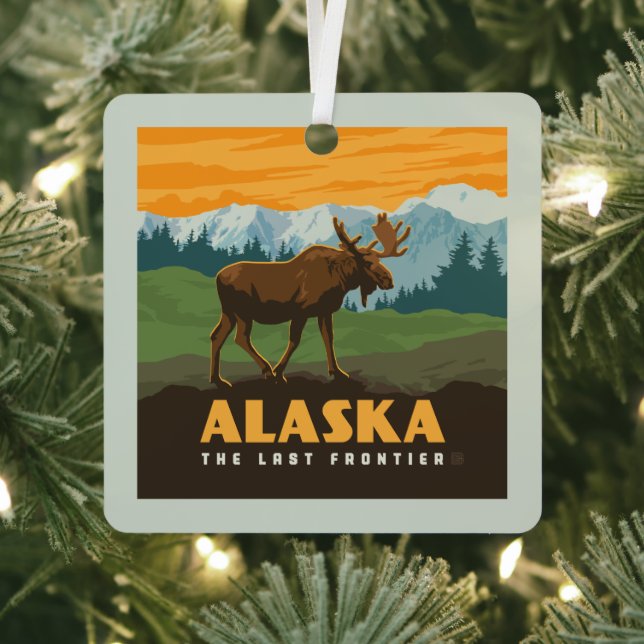 Alaska | Frontier Moose Metal Ornament (Insitu)