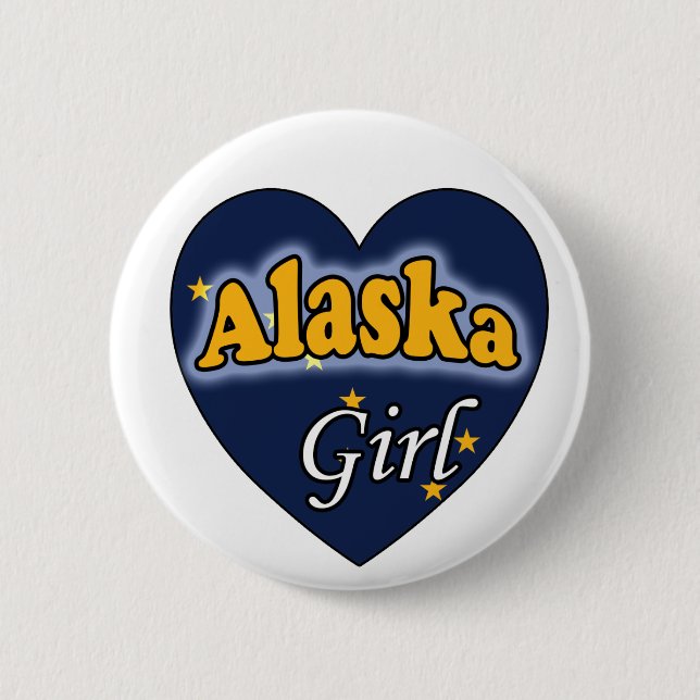 Alaska Girl 2 Inch Round Button (Front)