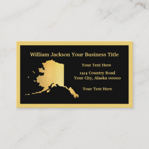 Alaska Gold Map Design Custom Business Card