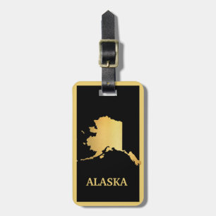 Alaska Gold Map Design Luggage Tag