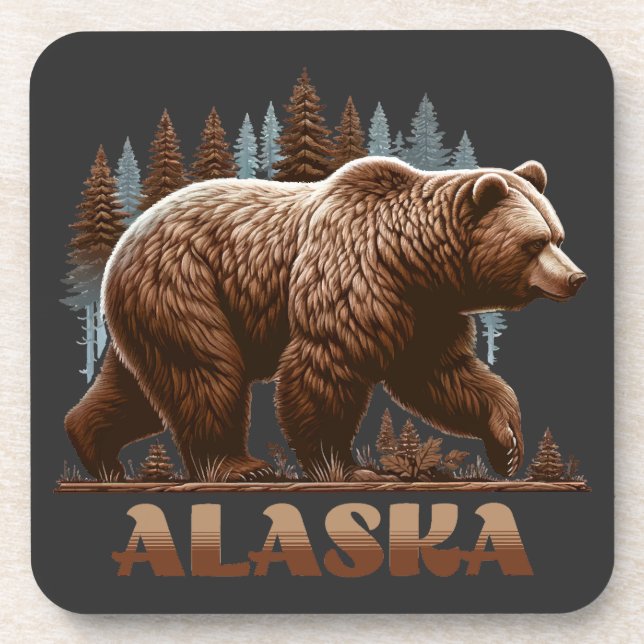 Alaska Grizzly Bear Coaster (Front)