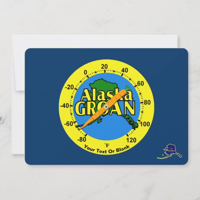 Alaska Groan Thermometer Holiday Card (Front)