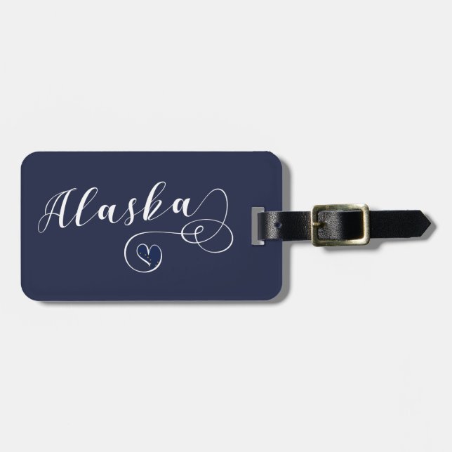 Alaska Heart Luggage Tag Template, Alaskan (Front Horizontal)