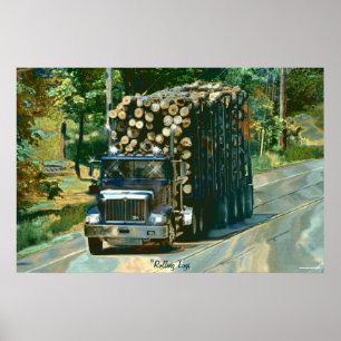 Alaska Highway Loging Truck Transport Poster