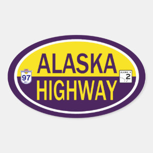 Alaska Highway Oval Sticker